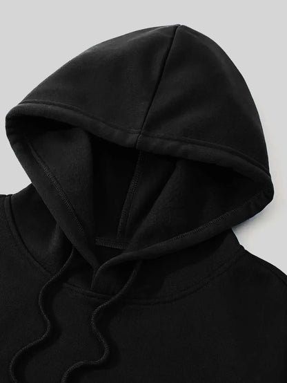 Men Fleece Hoodie Vintage Black White Sculpture Eyes Photo Eternal 1997 Letter Back Print Black Minimal Street Pullover