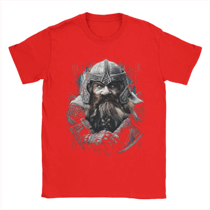 Gimli L-Lords Of The R-Rings T Shirt Men Pure Cotton Funny T-Shirt Round Neck  Tees Short Sleeve Tops 6XL