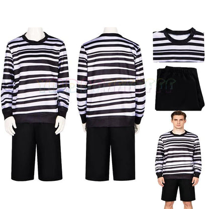 Anime Brother's Disguise Stripe Set Top Pants Halloween Easter Fantasy Carnival Party Gift