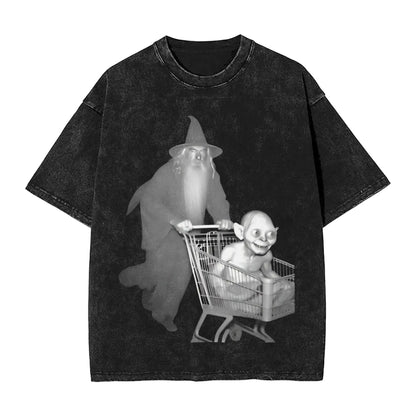Gollum Lords Rings Funny Meme T Shirts Hip Hop Washed Short Sleeve Harajuku T-Shirt Casual for Men Women Streetwear Printed Tees