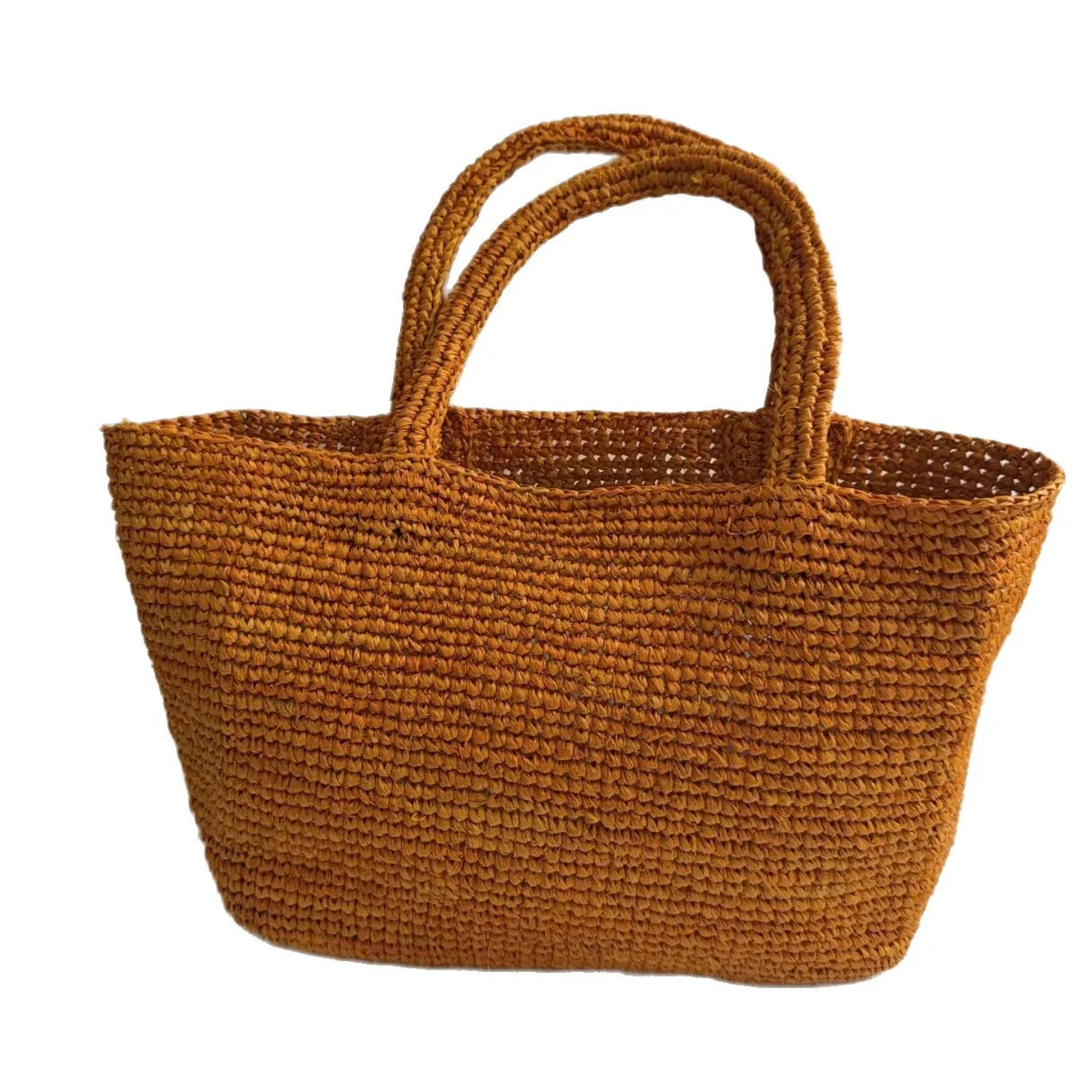 Handmade Raffia Straw Bags for Women Shoulder Bag Summer Woven Beach Bag NEW Natural Grass Handbag Vacation Shopper Tote Purses