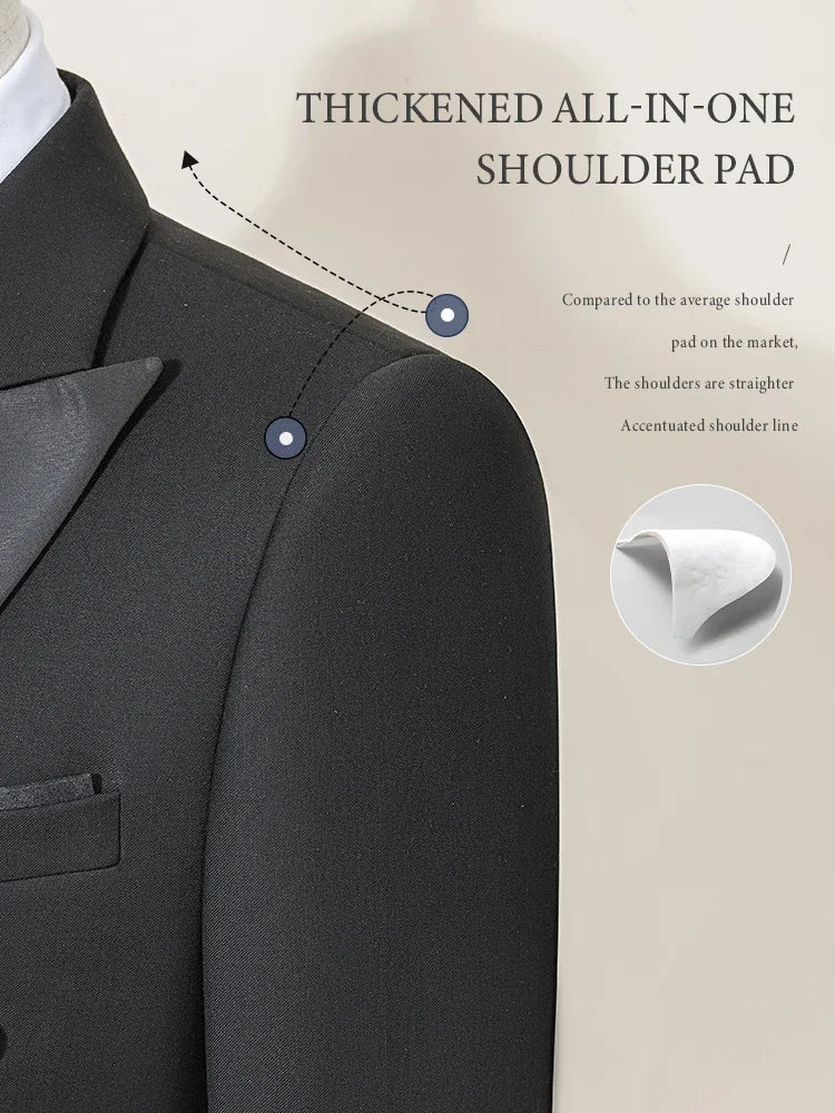 High Quality Wedding Groom Dress Men's Evening Gown Slim Fit Leisure Suit Blazers Elegant Man Suit