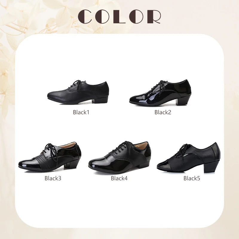 Men Latin Dance Shoes For Rumba Waltz Ballroom Party Salsa Tango Modern Dance Shoes Patent/Matte Leather Boy's Dance Sneaker