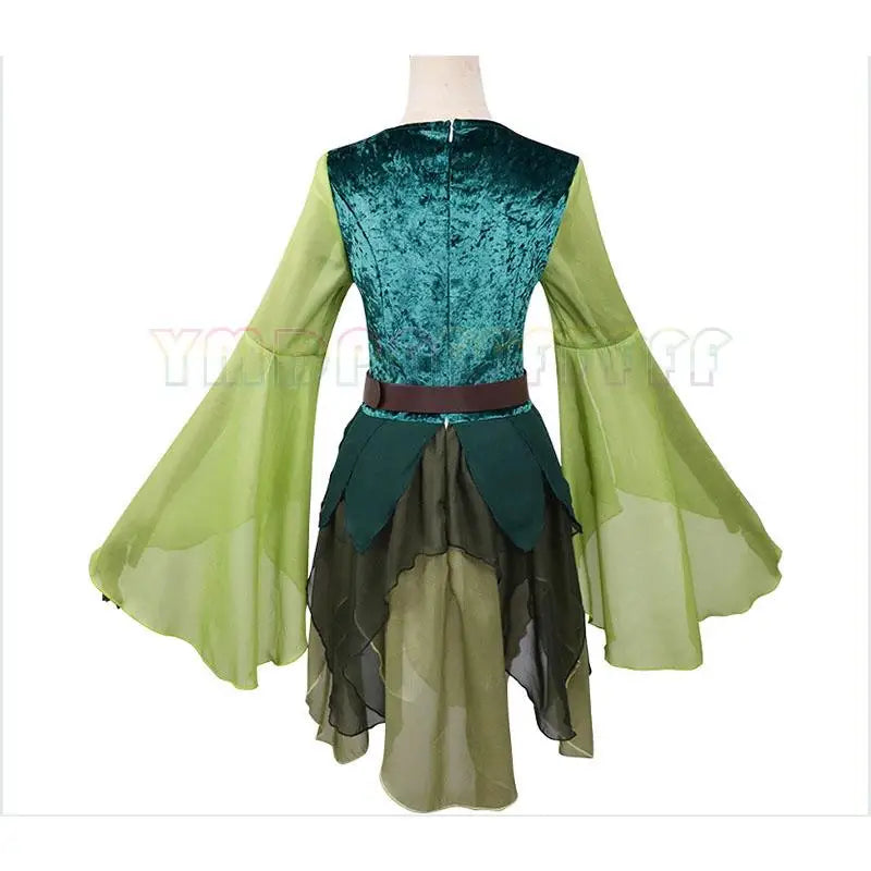 Medieval elf Disguise Role Play Easter Green Dress for Female Fairy Halloween Party Renaissance Carnival Fantasy Stage Performance Costume