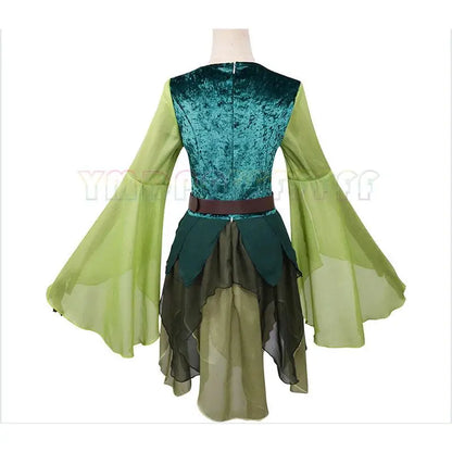 Medieval elf Disguise Role Play Easter Green Dress for Female Fairy Halloween Party Renaissance Carnival Fantasy Stage Performance Costume