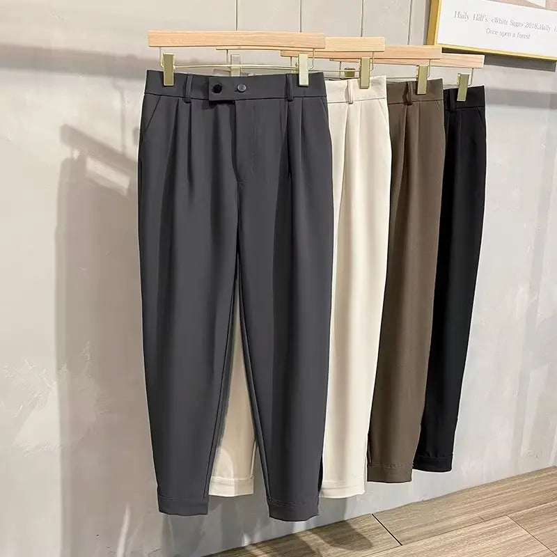 Luxury Fashion Straight Men's Casual Pants Spring Summer Harem Business Formal Male Trousers Trendy Brand