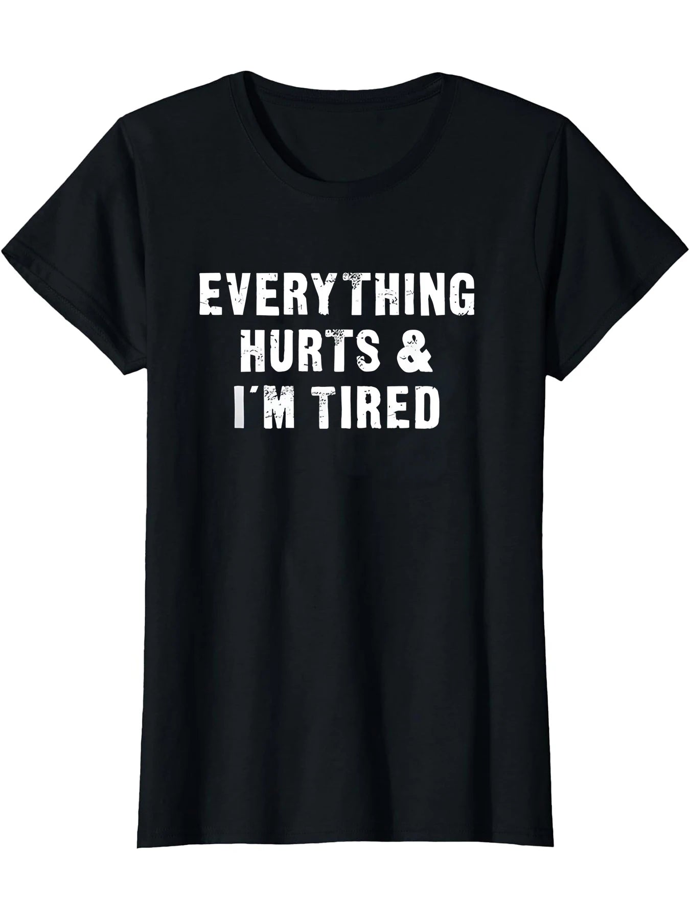 Everything Hurts I'm Tired Funny Workout 1 Pcs Women's Plus Size T-Shirt Funny Oversized Graphic Short Sleeve Tee Novelty 100% Cotton Shirt Casual
