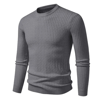 New Men's Crew Neck Sweaters Long Sleeve Lightweight Knit Dress Pullover Sweaters Casual outwear Twist Patterned Cable Sweaters