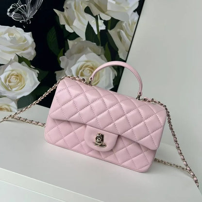 Channeled Bag Women designer makeup bag High Quality Sheepskin Diamond Lattice Handle Vanity Box Tote Bags Crossbody Shoulder Co