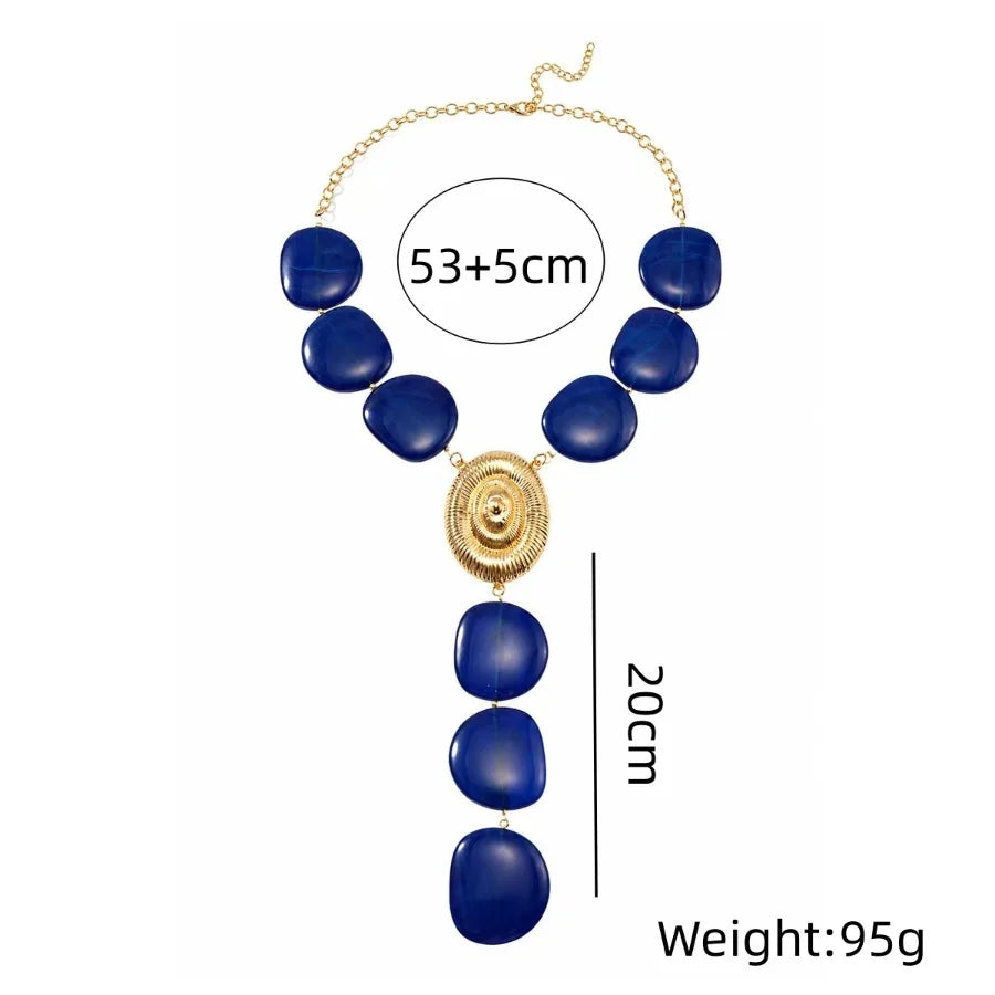 European and American retro plate pendant necklace light luxury high-end Y-shaped collarbone chain niche design necklaces for women