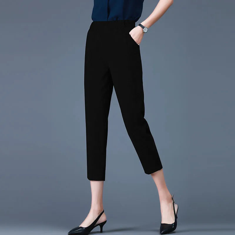 Casual Capris For Women Small Stature Thin Summer High Waisted Straight Tube Loose Fitting And Slimming Over Harun Pant
