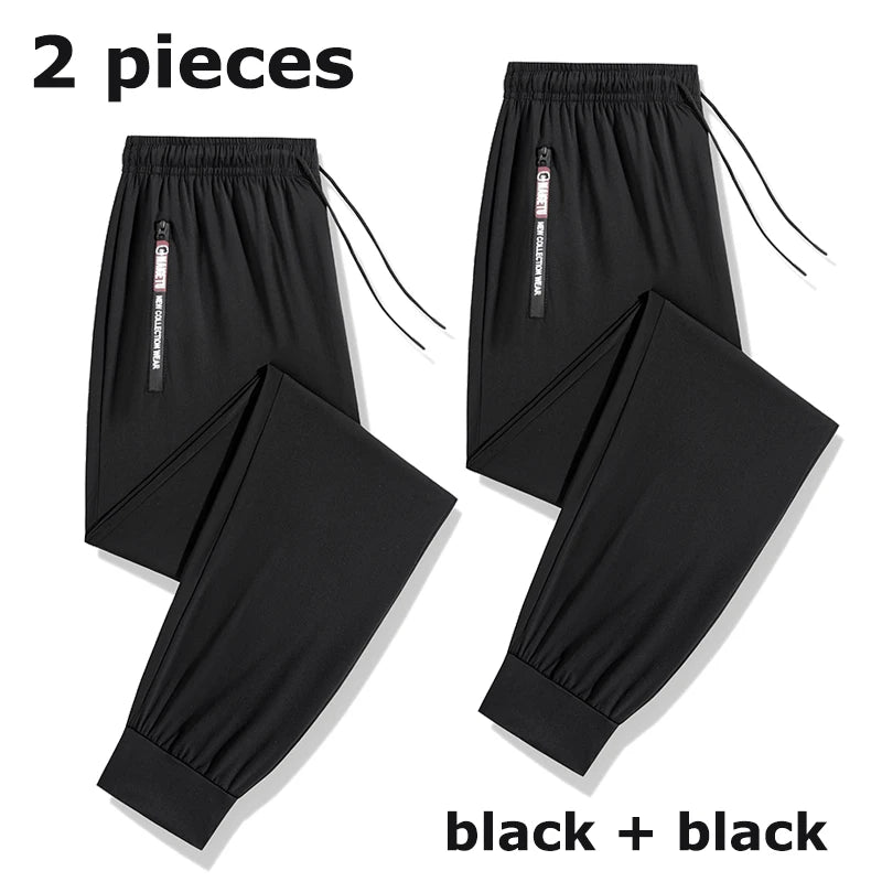 Men's Athletic Stretchy Quick Dry Pants with Zipper Pockets Lightweight Sweatpants for Outdoor Hiking Fishing Running Workout