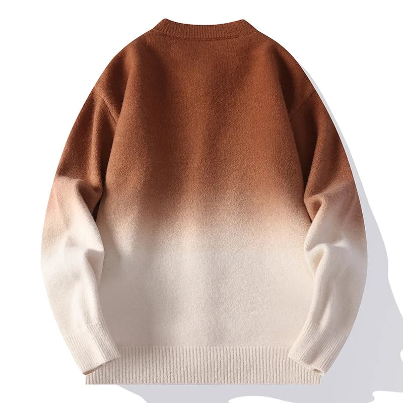Legible Autumn and Winter Casual Sweater Men Loose Knitted Cardigan Male Round Neck Collar Sweatercoats Man