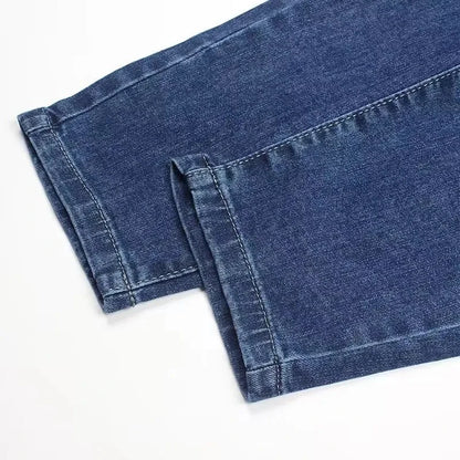 Women's Jeans Streetwear 2025 Spring Autumn New Elastic high waisted Harun pants Female Pocket Casual Denim Nine points Pants
