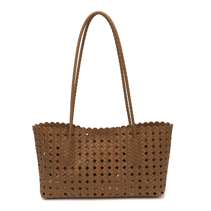 Fashion woman shoulder bags for women 2026 brand luxury designer bag female totes purses ladies woven shoulder handbag summer