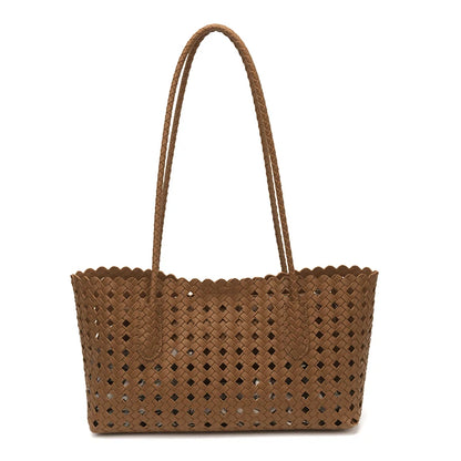 Fashion woman shoulder bags for women 2026 brand luxury designer bag female totes purses ladies woven shoulder handbag summer