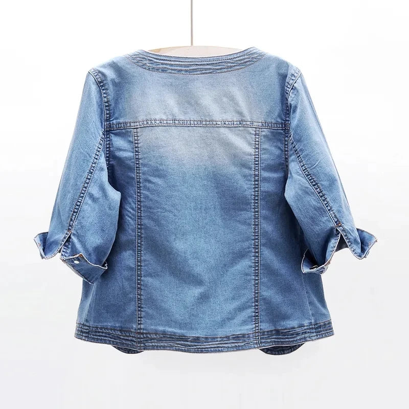 Women Denim Jacket 2024 New Spring Summer Short Coat Blue Jeans Jackets Casual Tops Loose Tops Lady Outerwear