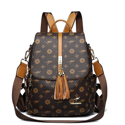 Ladies Backpack Designer High Quality Leather Women Bag Luxury Fashion Printing Large Capacity Backpacks Sac
