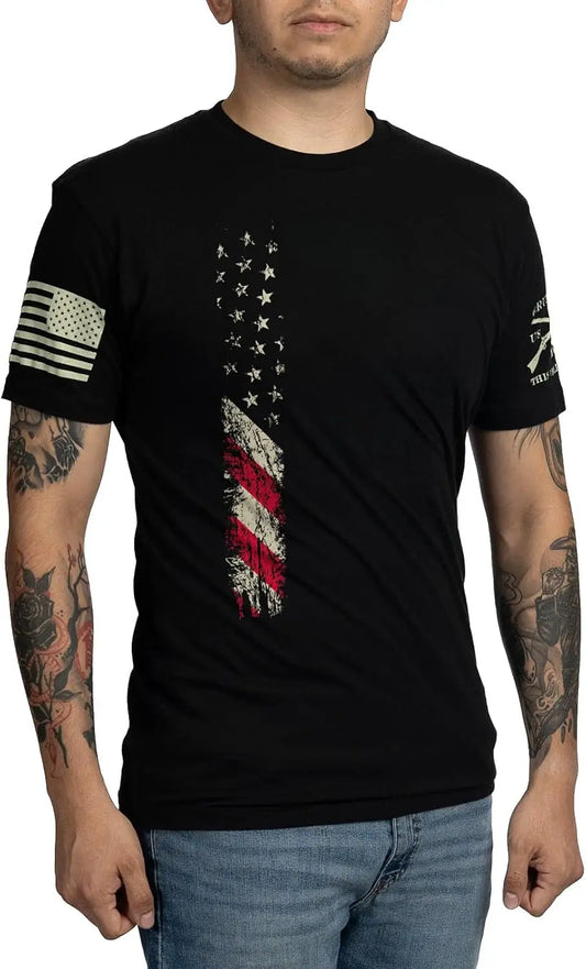 True Colors - American Flag, USA, Patriotic Graphic Tee, Men's Short Sleeve T-Shirt Summer Short-Sleeved Breathable