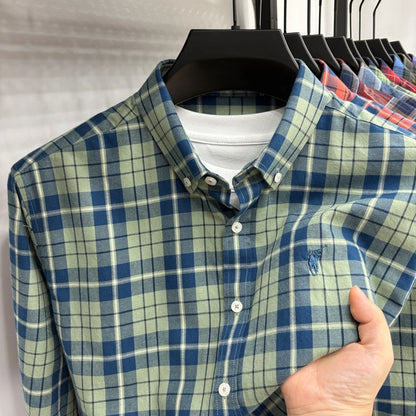 Luxury Brand Embroidery 100% Cotton Long Sleeved Shirt Men's New Shirt Men's Casual Loose Top Business Men