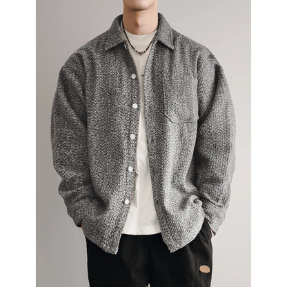 Mens Japanese Vintage Flannel Shirt Thick Warm Long Sleeve Loose Fit Plus Size High Quality Autumn Winter Soft Coat Harajuku Top