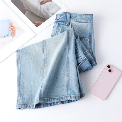 ZJYT High Street Fashion Denim Skirts for Women Summer 2026 New High Waist Casual Blue Midi Skirt Ladies Faldas Female Clothes