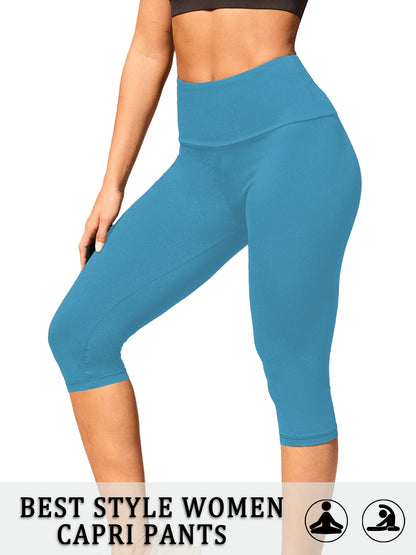 Women'S Super soft Capri Pants，High Waisted Tummy Control Leggings for Cozy Home & Casual Outfit