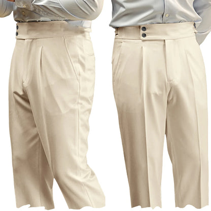 New Casual Solid Color Suit Trousers Men Spring Trendy Belt High Waist Pants Male Business Office Fashion Pleated Straight Pants