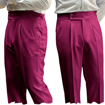 New Casual Solid Color Suit Trousers Men Spring Trendy Belt High Waist Pants Male Business Office Fashion Pleated Straight Pants