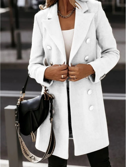 Casual Woolen Coat for Women Long Sleeve Streetwear