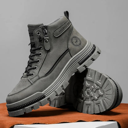 Men's Workwear High-Top Boots | Non-Slip Lace-Up Outdoor Sneakers