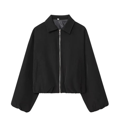 MUJER Puffed Bomber Jackets for Women Zip Varsity Cropped Jacket Woman Demi-season Jacket for Women Outerwears Womens Coats