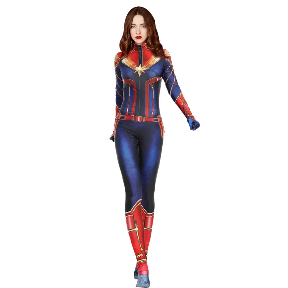 Movie Captain Cosplay Costume Women Superhero Cos Stage Jumpsuit