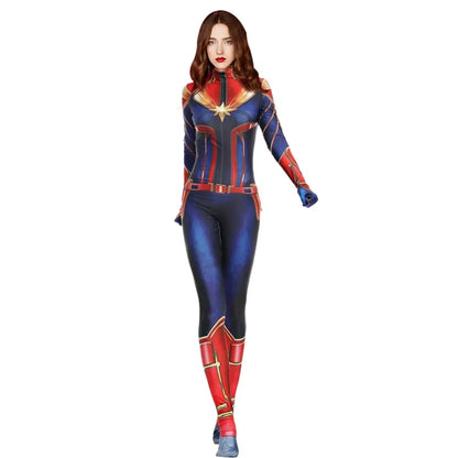 Movie Captain Cosplay Costume Women Superhero Cos Stage Jumpsuit