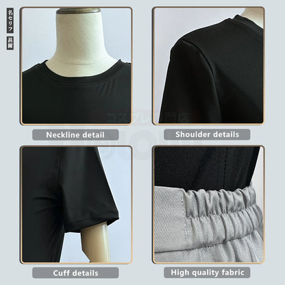 HOLOUN Jujutsu JJK Manga Anime Fushiguro Toji Cosplay Costume Wig T-shirt Pants Rose Net Halloween