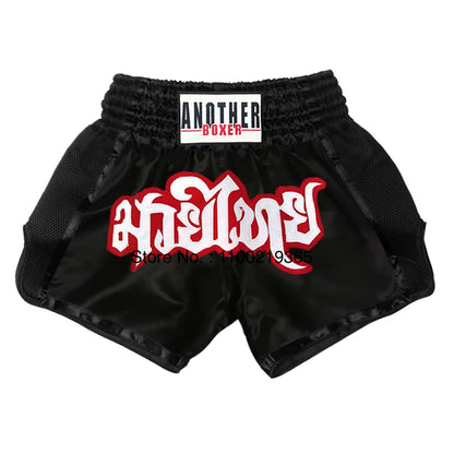Muay Thai Fight Kickboxing Shorts Fitness Men Women Kids Boxing Shorts Embroidery Thailand Gym Training Black MMA Jujitsu Pants