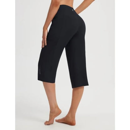 baleaf Capris for Women with Pockets Yoga Capri Pants High Waist Straight Leg for Casual Summer Pant