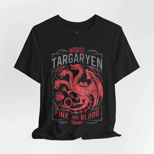 House of The Dragon Shirt Fire and Blood House Targaryen Team Black Shirt