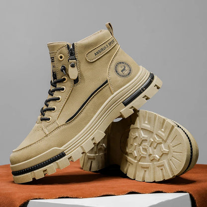 Men's Workwear High-Top Boots | Non-Slip Lace-Up Outdoor Sneakers