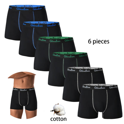 6pcs pack Black Boxer Shorts Men Underwear Soft Breathable Male Underpants for Men Homme Boxershorts