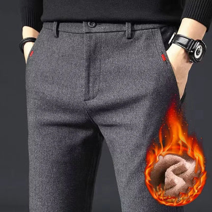 Men's Straight Leg Long Daily Pants Casual Straight Slim Fit Narrow Leg Trousers Stylish Male Suit Work Fashion Blue Gray Pants