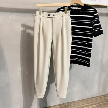 Luxury Fashion Straight Men's Casual Pants Spring Summer Harem Business Formal Male Trousers Trendy Brand