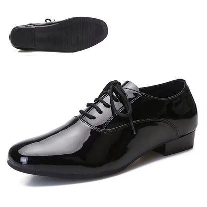 Men Latin Dance Shoes For Rumba Waltz Ballroom Party Salsa Tango Modern Dance Shoes Patent/Matte Leather Boy's Dance Sneaker