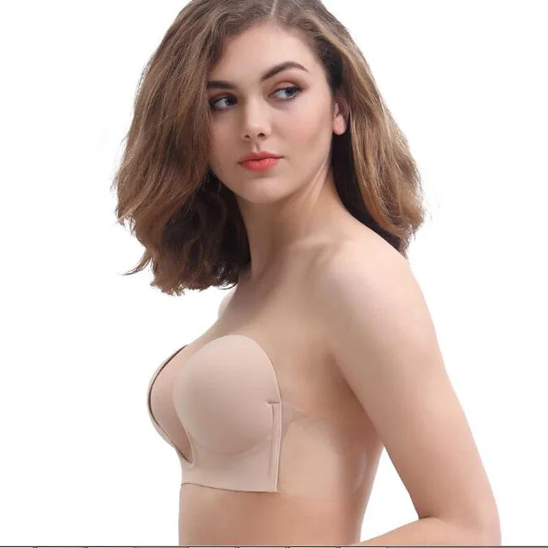 Invisible Push Up Bra Strapless Bras Dress Wedding Party Sticky Self-adhesive Silicone Brassiere Breathable