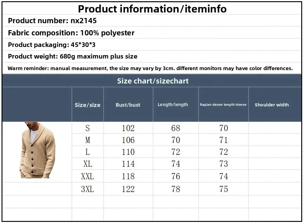 2025 Men's New Knitted Sweater Cardigan Long-sleeved Button-down Collar Pocket Sweater Men's Casual Winter Sweater