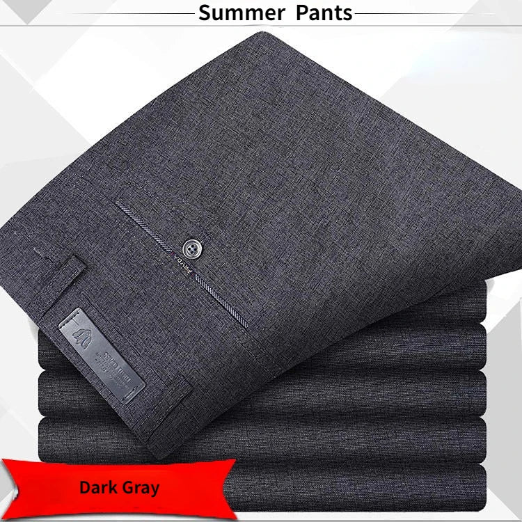 High-Quality Men's Suit Pants Classic Summer Spring Pants High Waist Autumn Trousers