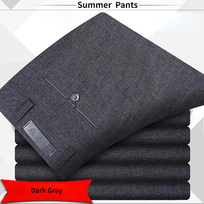 High-Quality Men's Suit Pants Classic Summer Spring Pants High Waist Autumn Trousers