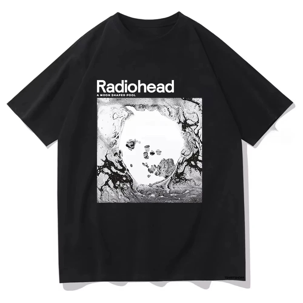 A Moon Shaped Pool T Shirt Radiohead Men/women Harajuku Vintage Graphic 100% Cotton T Shirt Classic Unisex High Quality T Shirts