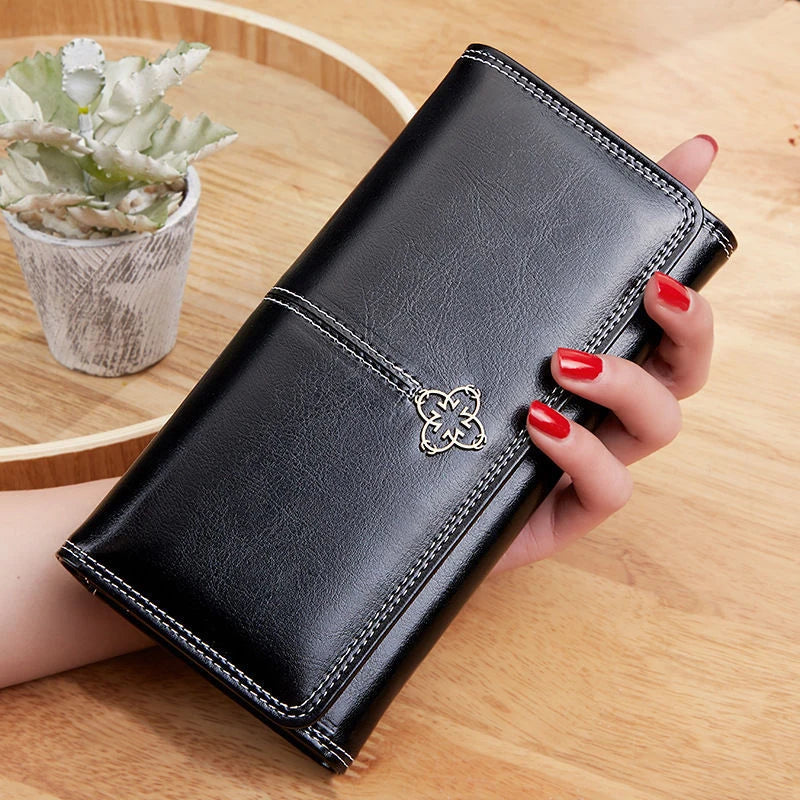 Women's Leather Wallet	Woman Luxury Long Wallets Fashion Women Purses Money Bags 2022 Handbags Women's Purse Cards Holder