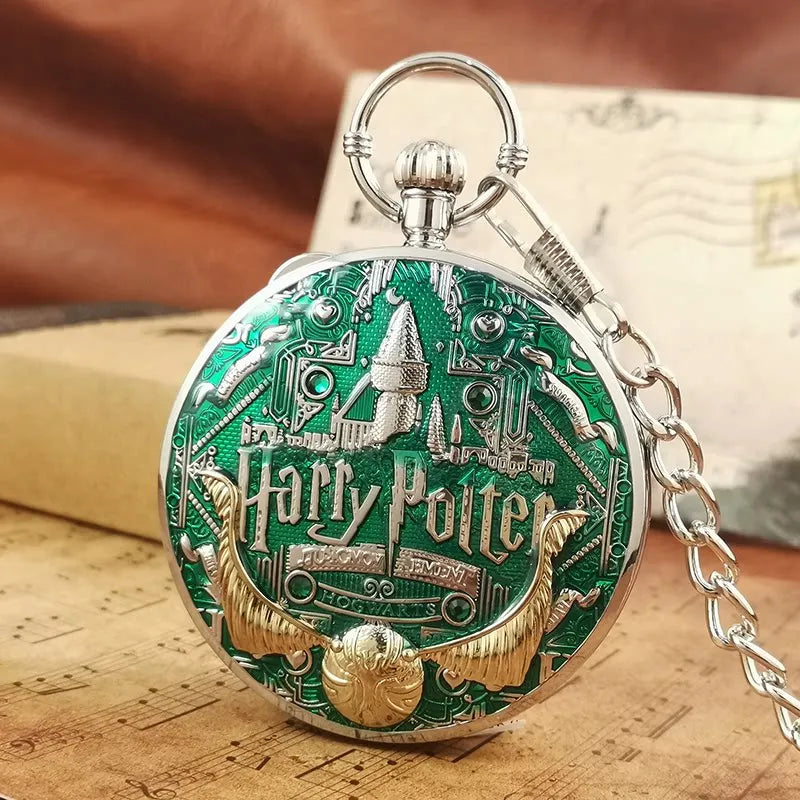 Anime Harry Pocket Watch Potter Cosplay Music Pocket Watch Quartz Pendant Clock Toys